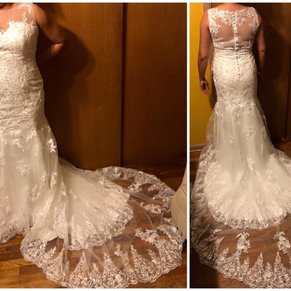 Tulle Lace With Sweetheart Neckline Mermaid Wedding Dress